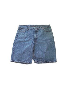 Men's Denim Shorts Size 40 100% Cotton Flat Front 5 Pocket Medium Wash